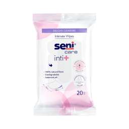 Bild der Verpackung der Seni Care inti+ Feuchttücher