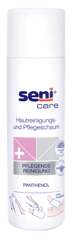 Bild der Verpackung vom Seni Care Hautreinigungs- und Pflegeschaum