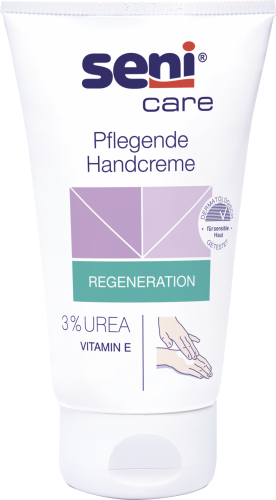 Bild der Verpackung der pflegenden Handcreme von Seni Care