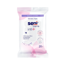 Bild der Verpackung der Seni Care inti+ Feuchttücher