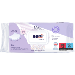 Bild der Verpackung der Seni Care Maxi Feuchttücher