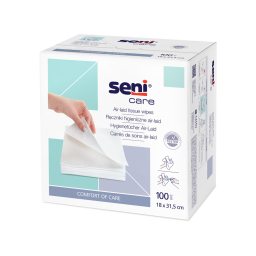 Bild der Verpackung der Seni Care Air-Laid Tücher